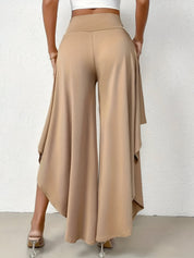 Elena Wide-Leg Pants | Damesbroek met Hoge Taille, Asymmetrische Zoom en Luchtige Wijde Pijpen