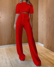 Elena Set | Tweedelig Pak met Effen Kleur, Comfortabele Pasvorm en Tijdloze Elegantie