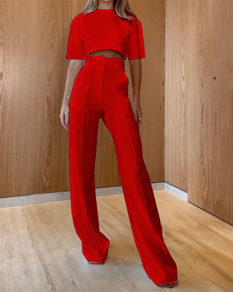 Elena Set | Tweedelig Pak met Effen Kleur, Comfortabele Pasvorm en Tijdloze Elegantie