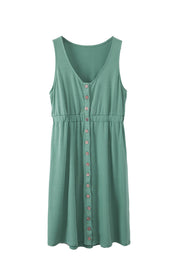 Elisa Jurk | Mouwloze Mini Zomerjurk met Hoge Taille en V-Hals