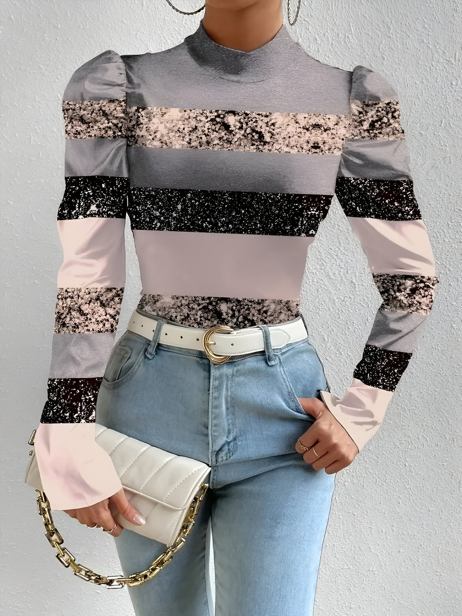 Bloom Blouse | Elegante Blouse met Bloemenprint, Col en Pofmouwen