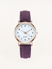 Giulia Leren Dames Horloge Rosé Goud | Elegant & Tijdloos Design
