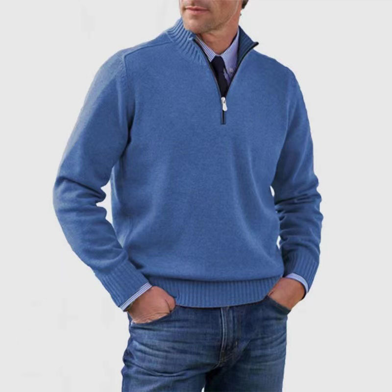 Matteo Half Zip Trui | Heren trui met halve rits van warme, zachte stof