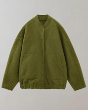 Adeline Bomber Jacket | Trendy Oversized Dames Bomberjack met Opstaande Kraag en Verborgen Sluiting