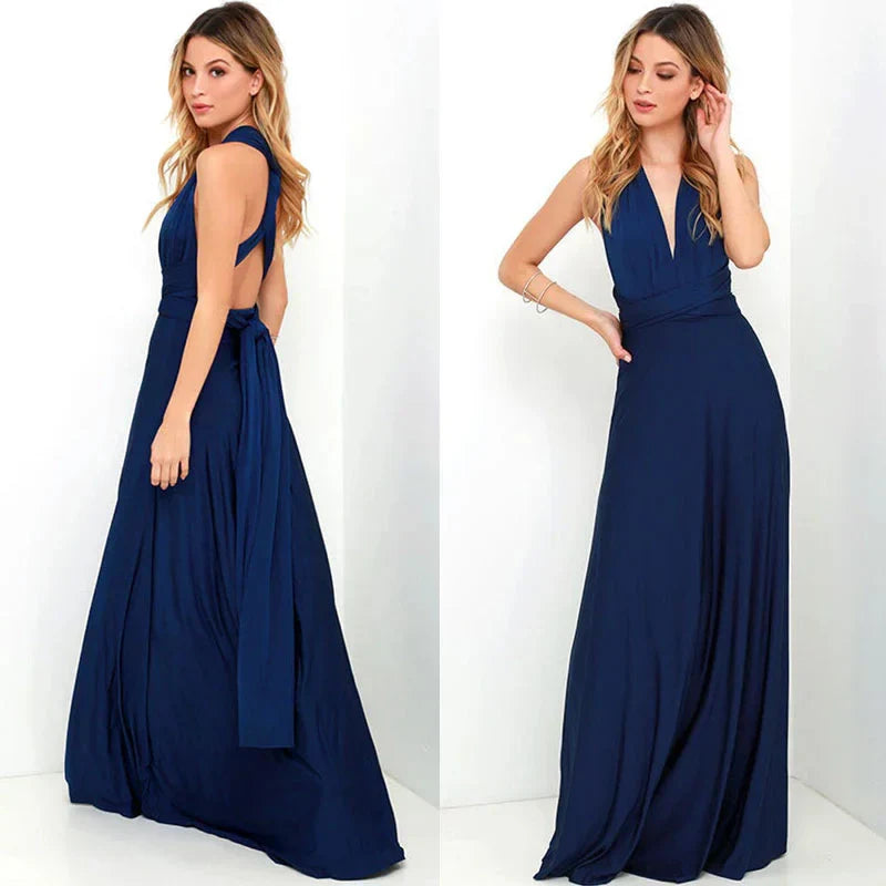 Alessia Jurk | Elegante Maxi Damesjurk met V-Hals en Strappy Details