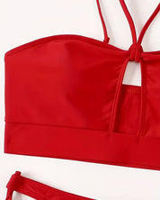 String Bikini Set Dames met Verstelbare Strikjes en Halter Top - Serena Palomino