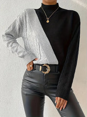 Giulia Trui | Asymmetrische Trui met Contrasterende Kleuren en Moderne Flair