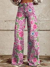 Rosa Jeans | Dames Jeans met Bloemenprint en Comfortabele Stretch Pasvorm