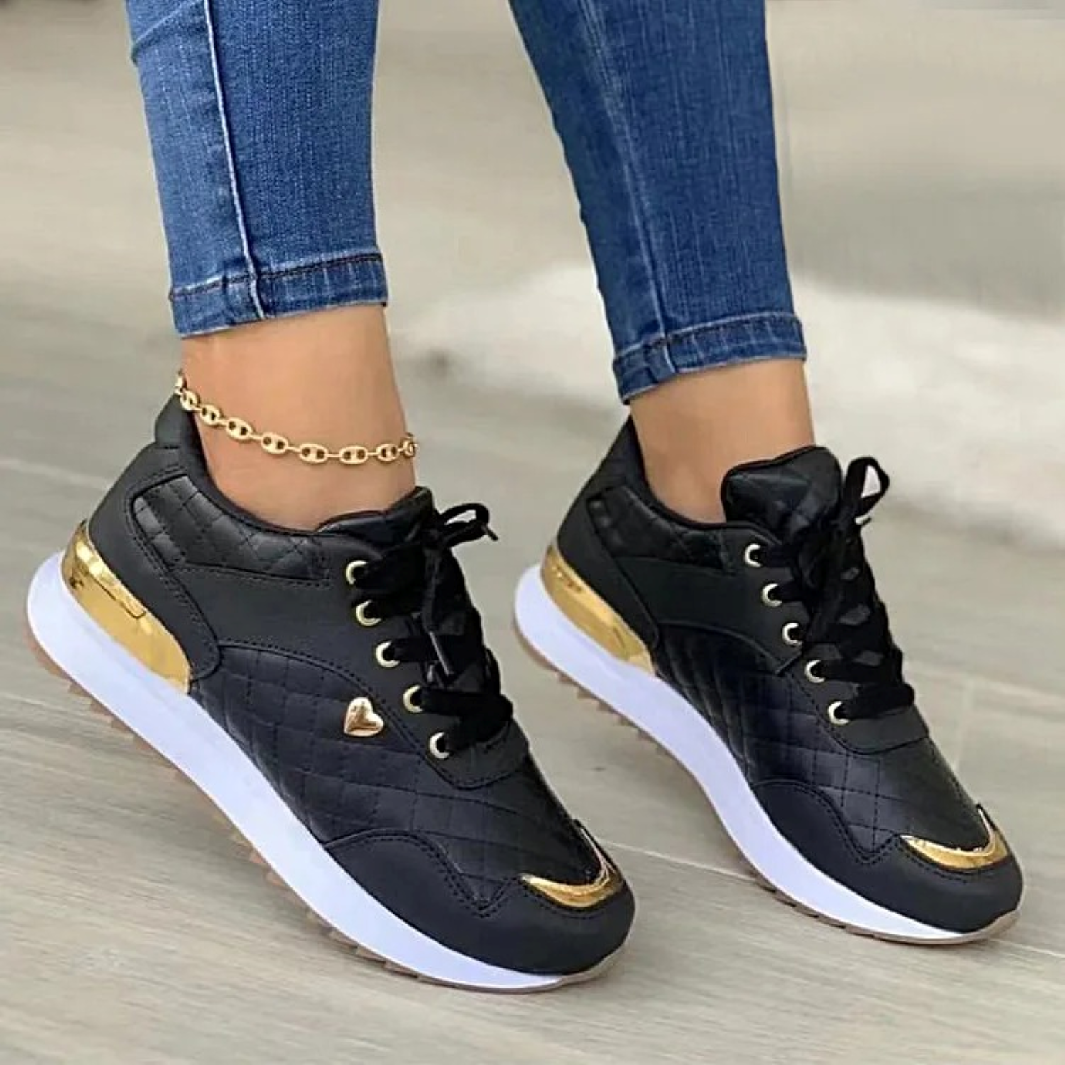 Allison Damesschoenen | Ademend Leren Sneakers met Mesh Details en Comfortzool