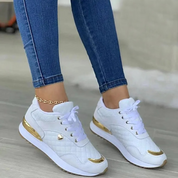 Allison Damesschoenen | Ademend Leren Sneakers met Mesh Details en Comfortzool