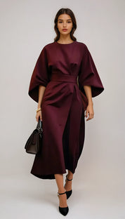 Lucia Bellanova | Elegante Damesjurk met Lantaarnmouwen en Ceintuur