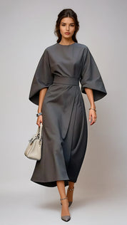 Lucia Bellanova | Elegante Damesjurk met Lantaarnmouwen en Ceintuur