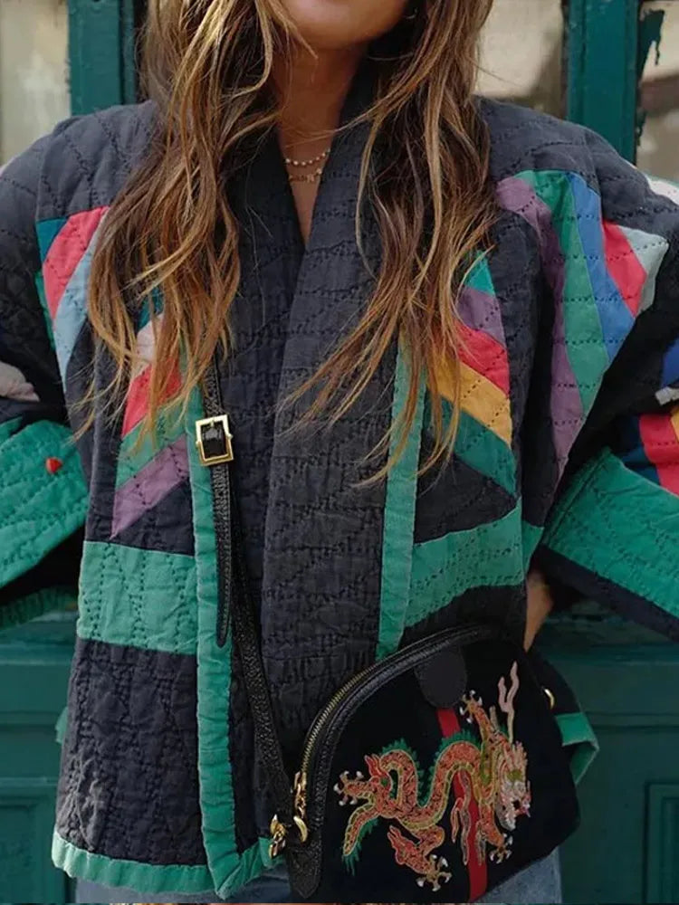 Anya | Oversized Multicolor Tussenjas Dames - Trendy, Opvallend en Stijlvol - Multicolor