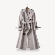 Rosa dames trenchcoat – klassieke katoenen jas met ceintuur en tijdloos design