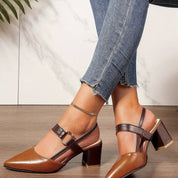 Alessia Orthopedische dames hakken – stijlvolle slingbacks met blokhak en spitse neus