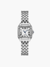 Dames Horloge Vierkante Kast Guilloche Wijzerplaat Romeinse Cijfers - Goud / Zilver - Maelen
