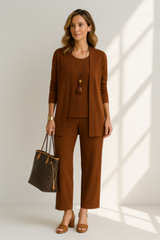 Amaya Set | Driedelige Dames Set met Vest, Top en Lange Broek