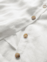 Dames linnen mini jurk met knopen en mouwloos design - Isabella Fiora