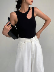 Rib Top Dames met Cut Out Detail - Isabella Fiora