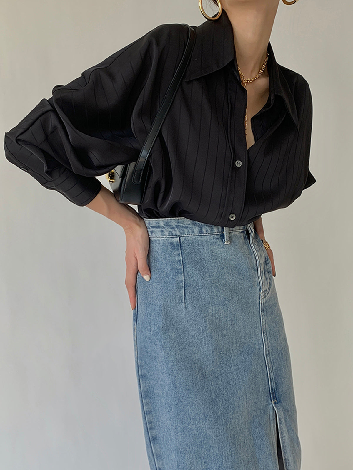 Oversized Blouse Dames met Kraag - Giulia Bellamore
