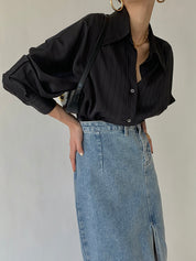 Oversized Blouse Dames met Kraag - Giulia Bellamore
