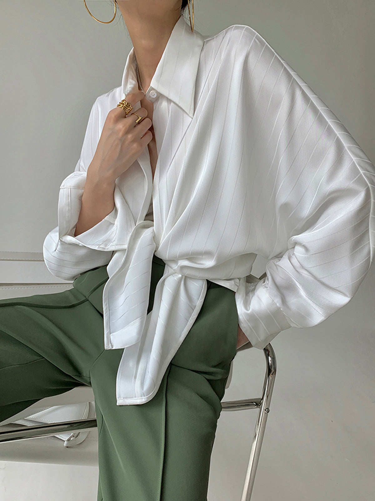 Oversized Blouse Dames met Kraag - Giulia Bellamore