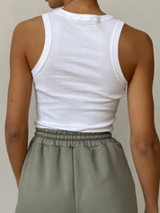 Rib Crop Top Dames Aansluitend - Giulia Fiora