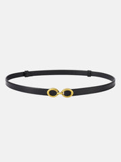 Alessia Smalle leren riem dames – elegante leren taille riem met ringgesp
