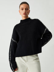 Oversized Trui Dames | Gebreide Trui met Opstaande Kraag - Valentina Romano
