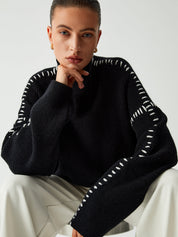 Oversized Trui Dames | Gebreide Trui met Opstaande Kraag - Valentina Romano