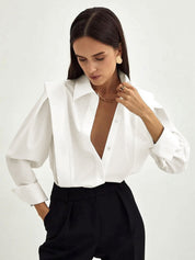 Oversized Blouse Dames Katoen - Valeria Bellamore
