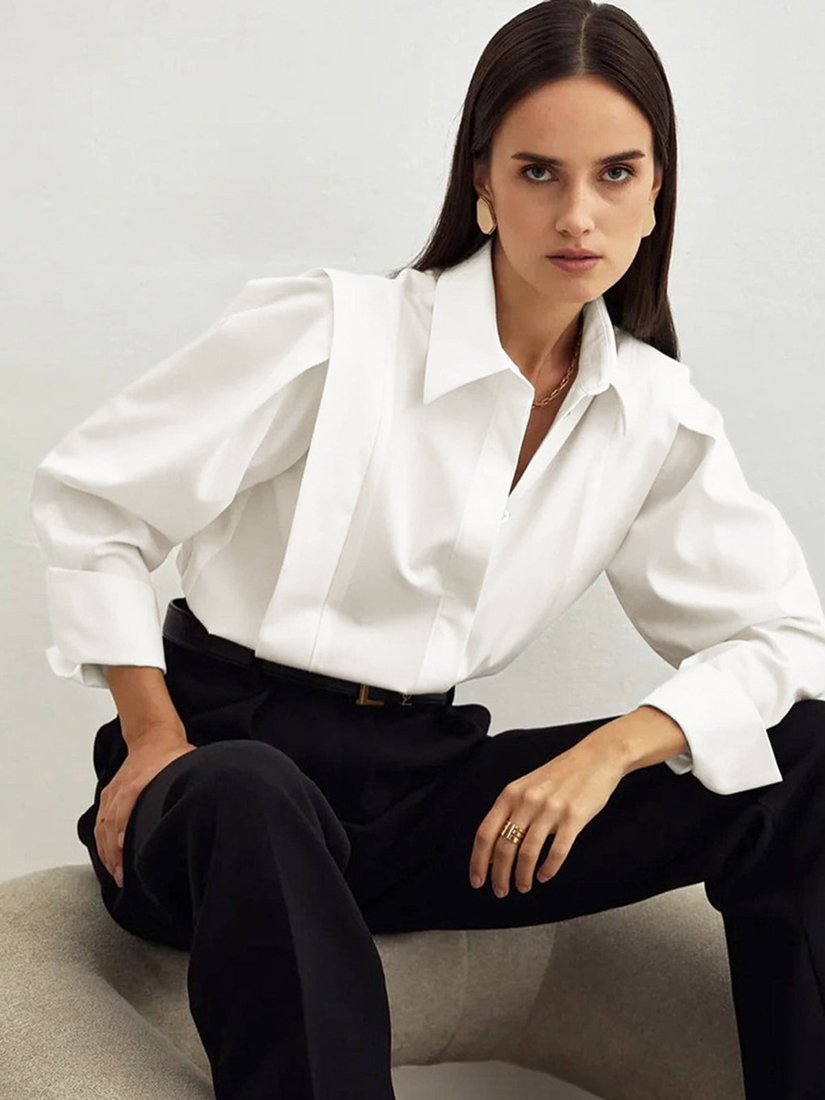 Oversized Blouse Dames Katoen - Valeria Bellamore