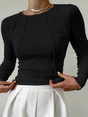 Giulia Top | Strakke Longsleeve Top Basics in Zachte Stretchstof