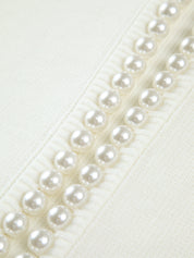 Parel Detail Vest Dames met Gerafelde Zoom | Gebreid Openvallend Vest – Giulia Bellamore