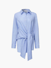Dames lange blouse met knoopsluiting en strikdetail - Isabella Belluci
