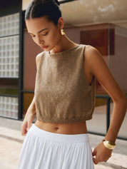 Gebreide Crop Top Dames - Isabella Bellamore