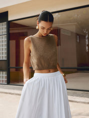 Gebreide Crop Top Dames - Isabella Bellamore