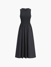 Lange Jurk Dames | Maxi Jurk met Ronde Hals en Stretch - Valentina Romano
