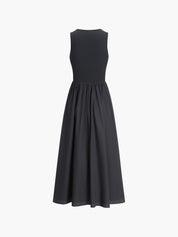 Lange Jurk Dames | Maxi Jurk met Ronde Hals en Stretch - Valentina Romano