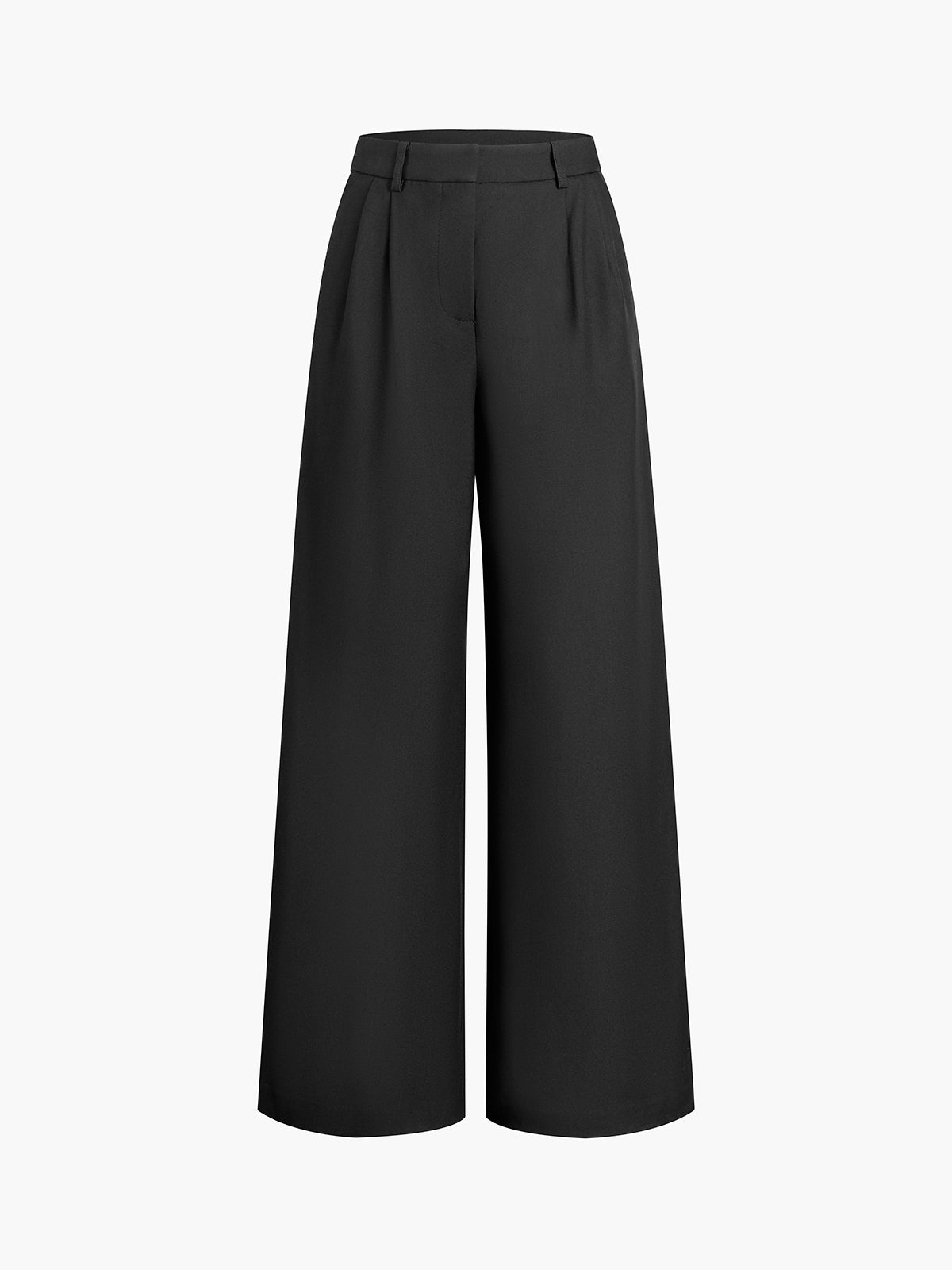 Dames Wide Leg Pantalon Hoge Taille Geweven Stof - Zwart / Wit / Khaki - Maelen