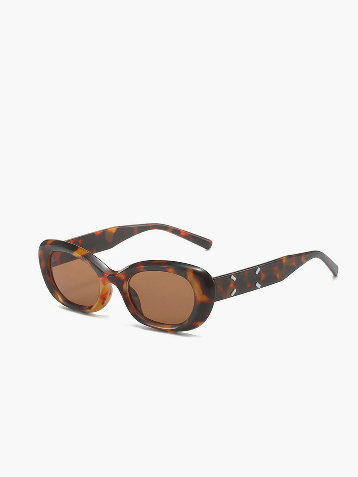 Ovale Zonnebril Dames met Tortoise Montuur en UV400 - Bruin - Maelen
