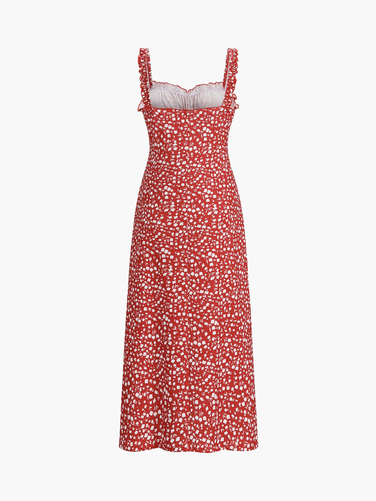 Bloemen midi bohemian jurk met split en open hals - Valentina Fiora