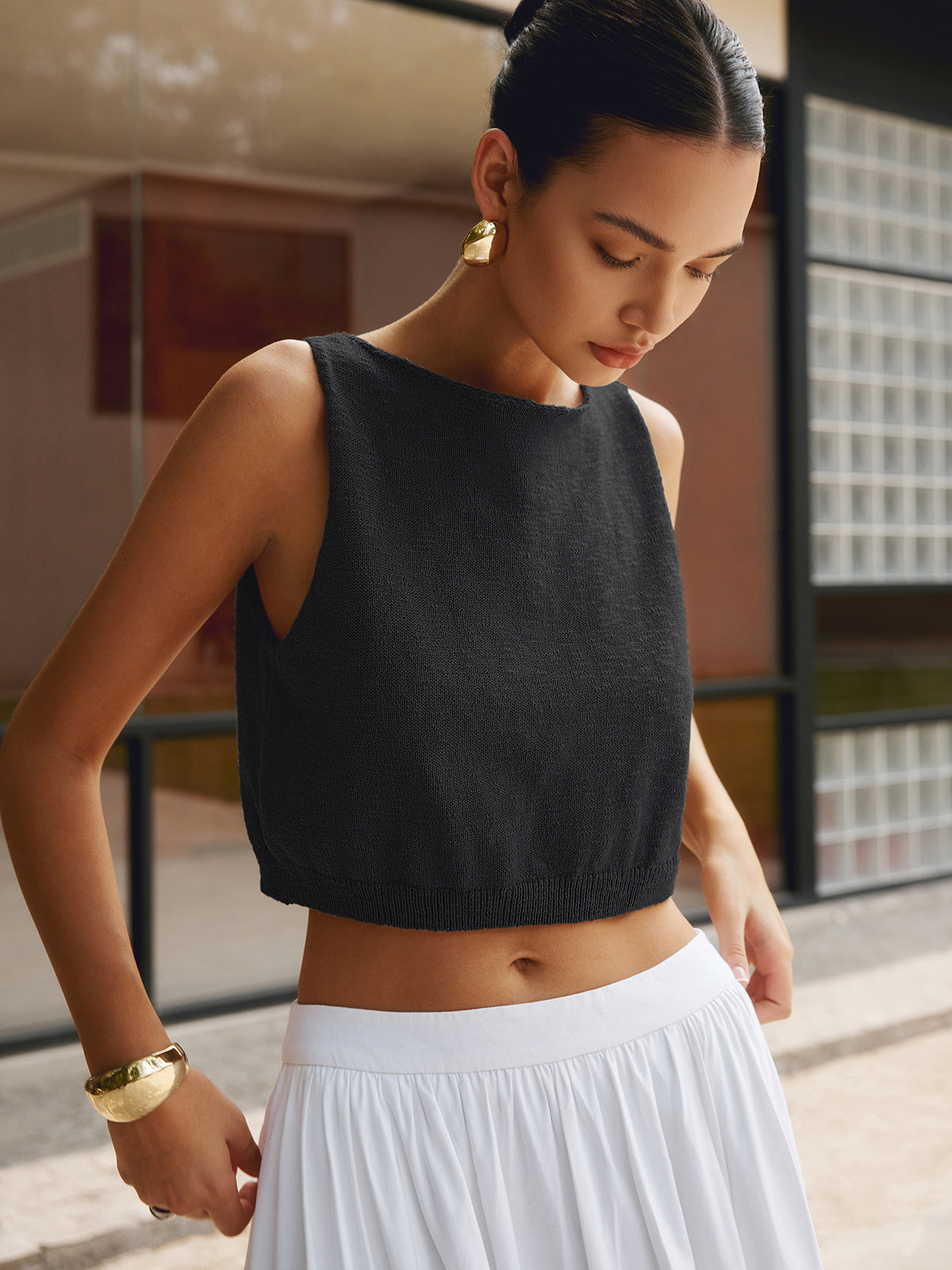 Gebreide Crop Top Dames - Isabella Bellamore