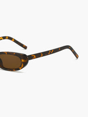 Ultra Smalle Zonnebril Dames met Tortoise Montuur en UV400 - Bruin - Maelen