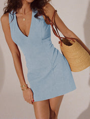 Mini Jurk Dames met V-Hals en Mouwloos Design - Chiara Bellucci