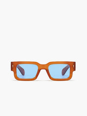 Retro Zonnebril Dames met Oranje Montuur en Blauwe Glazen en UV400 - Oranje - Maelen