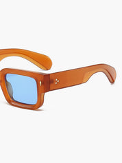 Retro Zonnebril Dames met Oranje Montuur en Blauwe Glazen en UV400 - Oranje - Maelen