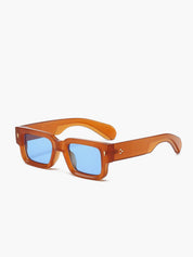 Retro Zonnebril Dames met Oranje Montuur en Blauwe Glazen en UV400 - Oranje - Maelen