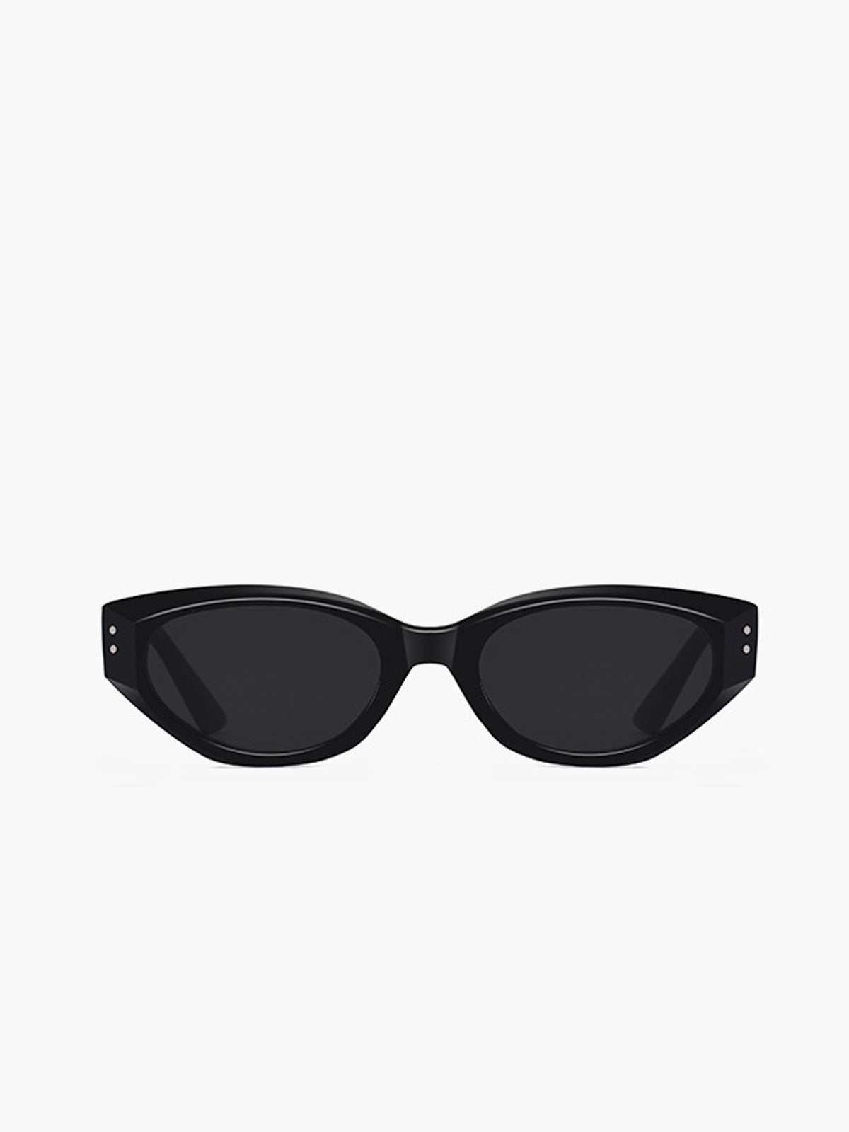 Kleine Cat Eye Zonnebril Dames met Smal Zwart Montuur en UV400 - Zwart - Maelen