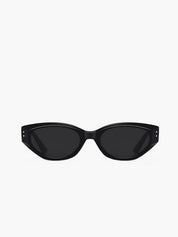 Kleine Cat Eye Zonnebril Dames met Smal Zwart Montuur en UV400 - Zwart - Maelen